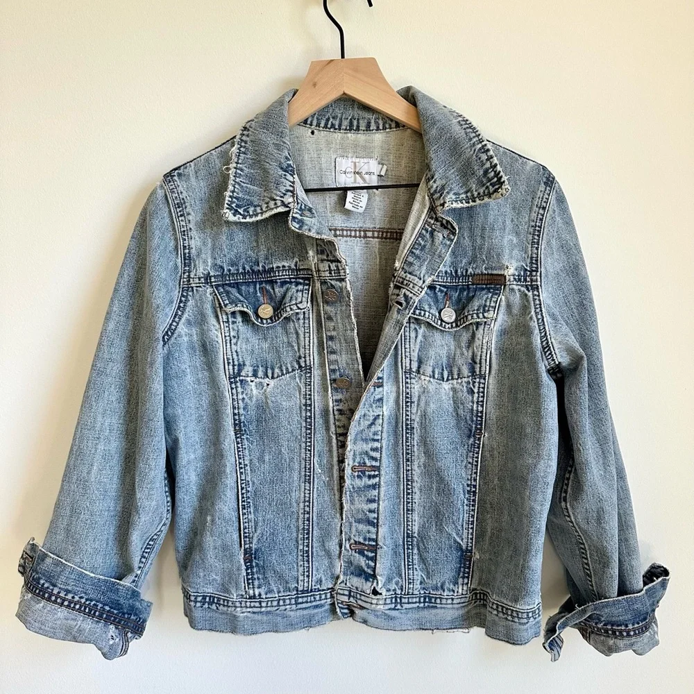 90s Calvin Klein Denim Jean Jacket - Picture 1 of 8